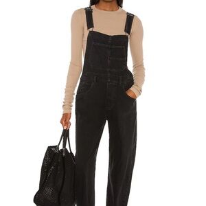 Free people Ziggy overalls in mineral black